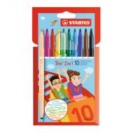 Fasermaler / Fineliner Trio® 2in1 Kinder, 10er Etui