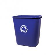 Kunststoff-Papierkorb, 26,6 Liter, blau mit Recycling-Logo