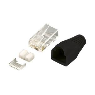 RJ45 Stecker mit Knickschutztülle, Kat.6, geschirmt, schwarz MP0022