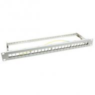 19" Keystone Patch Panel, geschirmt, lichtgrau