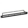 19" Keystone Patch Panel, geschirmt, schwarz