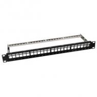 19" Keystone Patch Panel, geschirmt, schwarz