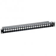 19" Keystone Patch Panel, ungeschirmt, schwarz