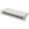 10" Patch Panel Kat.6A, Klasse EA, lichtgrau