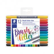 Doppel-Fasermaler brush letter duo, 12er Kunststoff-Etui