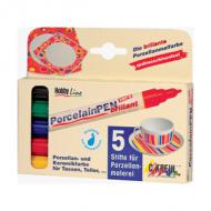 Porzellanmarker Hobby Line "PorcelainPen brillant", 5er-Set