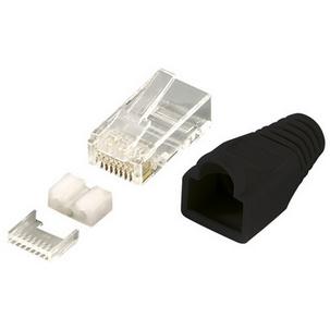 RJ45 Stecker mit Knickschutztülle, Kat.6, ungeschirmt, schwarz MP0024