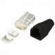 RJ45 Stecker mit Knickschutztülle, Kat.6, ungeschirmt, grau MP0024