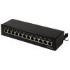 Desktop Patch Panel Kat.6A, Klasse EA, 12-Port, schwarz