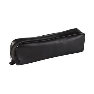 Schlamper-Etui, schwarzes Leder, rechteckig 8321C