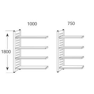 1) Regalfeld (B)1.000 mm 2) Regalfeld (B)750 mm 51580211