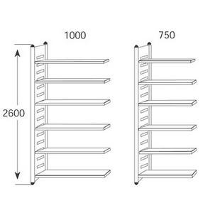 1) Regalfeld (B)1.000 mm 2) Regalfeld (B)750 mm 51585811