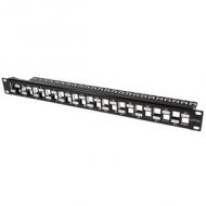 19" Keystone Patch Panel, 24 Port, schwarz