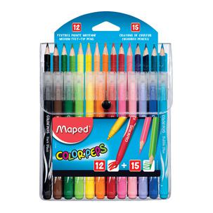 Kombipackung Dreikant-Buntstifte und Fasermaler COLORPEPS 897412