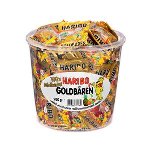Fruchtgummi Goldbären Minis, 100 Mini-Beutel in Runddose 4001686301180