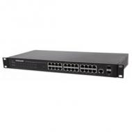 INTELLINET 24-Port Web-Managed Gigabit Ethernet Switch mit 2 SFP Ports 24 x 10 / 100 / 1000 Mbit / s RJ45 Ports + 2 x SFP, IEEE 802.3az (560917)