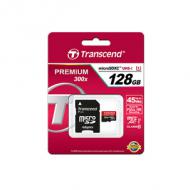 TRANSCEND Premium 128GB microSDXC UHS-I Class10 60MB / s MLC inkl. Adapter (TS128GUSDU1)