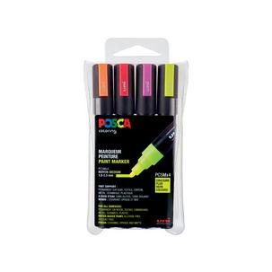 Pigmentmarker POSCA PC-5M, 4er Etui, neonfarben PC5M/4APFASS10