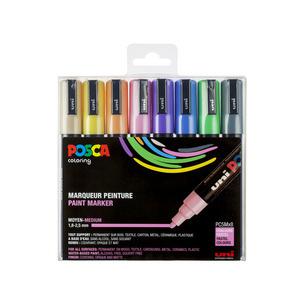 Pigmentmarker POSCA PC-5M, 8er Etui, Pastellfarben PC5M/8A ASS25