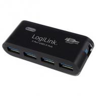 USB 3.0 Hub Super Speed mit Netzteil, schwarz