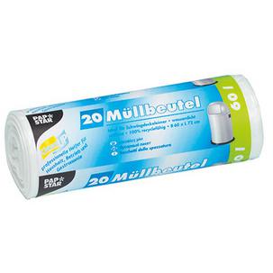 Mülleimerbeutel LDPE, 60 Liter, weiß 12104