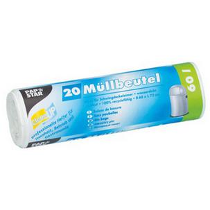 Mülleimerbeutel HDPE, 60 Liter, weiß 12334