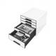 Symbolbild: Schubladenbox CUBE, schwarz / weiß, Lieferung unbestückt 5253-10-01