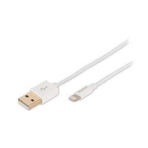 Symbolbild: Daten- & Ladekabel, Apple Lightning - USB-A Stecker, weiß  DB-600106-010-W