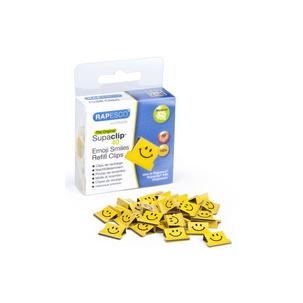 Supaclip® 40, gelb, Smiley-Motiv, in Verpackung 1380