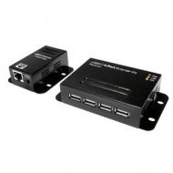 USB 2.0 Extender Set, mit 4-Port Hub, PoE