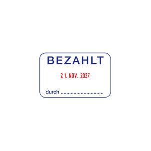 Abdruckbeispiel "BEZAHLT" 135867