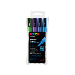 Pigmentmarker POSCA PC-3M Glitter, 4er Box, warme Farben PC3ML/4A ASS13