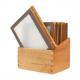 Speisekarten-Mappe WOOD, braun - in Aufbewahrungs-Box MC-WIA4-BL
