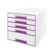 Schubladenbox WOW CUBE, perlweiß / violett