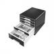 Schubladenbox CUBE, perlweiß / schwarz  5253-10-95