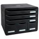 Schubladenbox STORE-BOX quer, 6 Schübe, schwarz 307714D