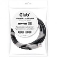 Kabel dp->dp s / s  2,0m hbr3  club-3d displayport 1.4, 8k 60hz uhd 28awg (cac-2068)