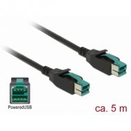 DELOCK PoweredUSB Kabel Stecker 12 V PoweredUSB Stecker 12 V 5 m für POS Drucker und Terminals (85496)