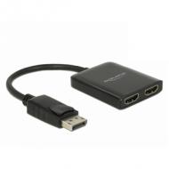 DELOCK Displayport 1.2 Splitter 1 x Displayport in 2 x HDMI out 4K 30 Hz (87720)