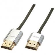 LINDY CROMO Slim HDMI High Speed A / D Kabel mit Chip, 3m mit Ethernet (41678)