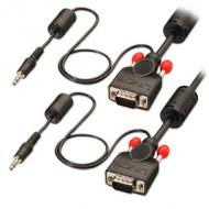 LINDY VGA und Audiokabel M / M schwarz 2m HD15 M / M und 3,5mm Stereo M / M DDC-faehig (37299)