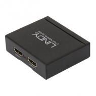 LINDY HDMI 4K Splitter 2 Port 3D 2160p30 HDTV bis 1080p und 4K 36 / 12 Bit HDCP 14 (38158)