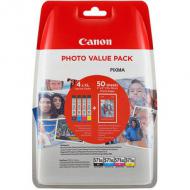 CANON 1LB CLI-571XL C / M / Y / BK + Photo Paper Cyan Magenta Yellow Black XL ink tanks + 4x6 Photo Paper PP-201 50sheets value pack (0332C005)