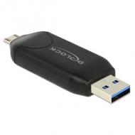 DELOCK Micro USB OTG Card Reader + USB 3.0 A Stecker (91734)