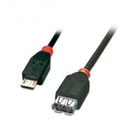 LINDY USB 2.0 Kabel Typ Micro-B  /  A OTG, 1m Micro-B Stecker an A Kupplung (31936)