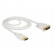 DELOCK Kabel Displayport 1.2 Stecker DVI 24+1 Stecker Passiv 2 m weiss (83814)