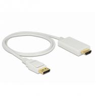 DELOCK Kabel Displayport 1.2 Stecker High Speed HDMI-A Stecker Passiv 4K 1 m weiss (83817)