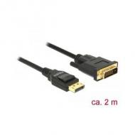 DELOCK Kabel Displayport 1.2 Stecker DVI 24+1 Stecker Passiv 2 m schwarz (85313)