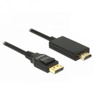 DELOCK Kabel Displayport 1.2 Stecker High Speed HDMI-A Stecker Passiv 4K 1 m schwarz (85316)