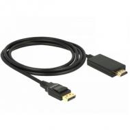 DELOCK Kabel Displayport 1.2 Stecker High Speed HDMI-A Stecker Passiv 4K 2 m schwarz (85317)